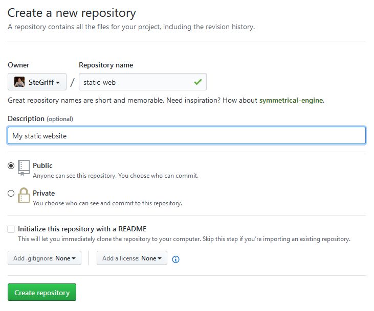 Setting up a new repository