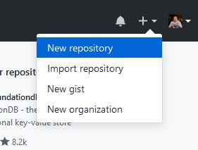 Clicking on new repository