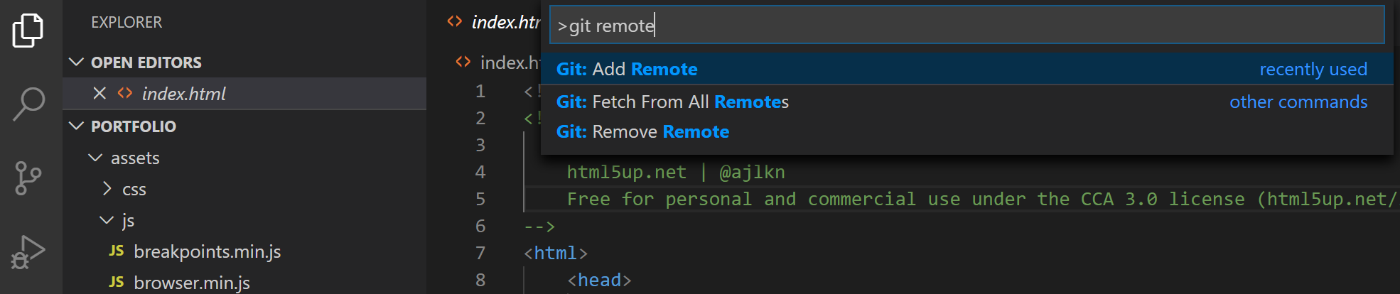 Git add remote