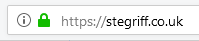 Green lock icon in address bar