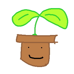 Plant pot sticker which links to posts about life right now